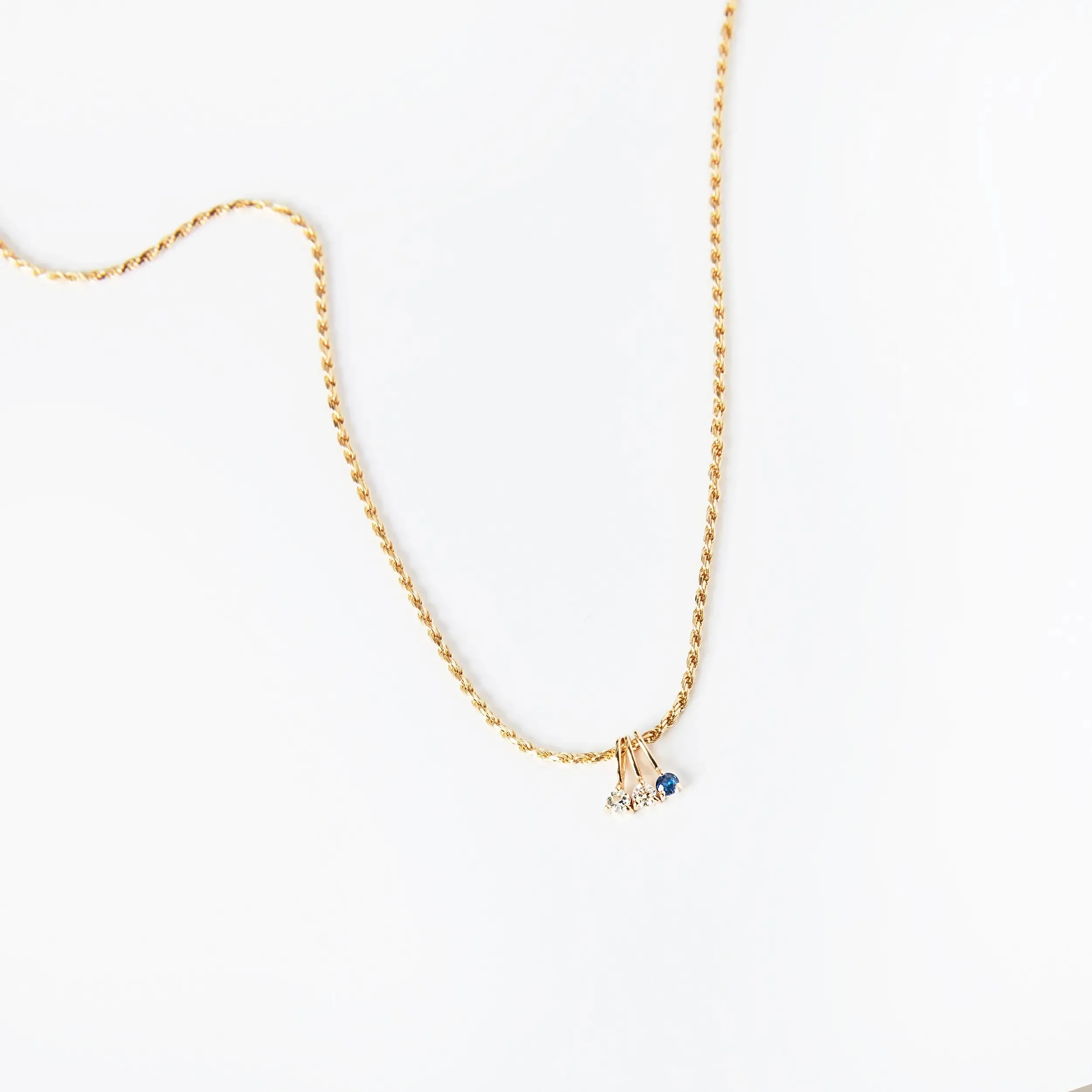 serendipity september birthstone charm - 10k yellow gold charm, sapphire