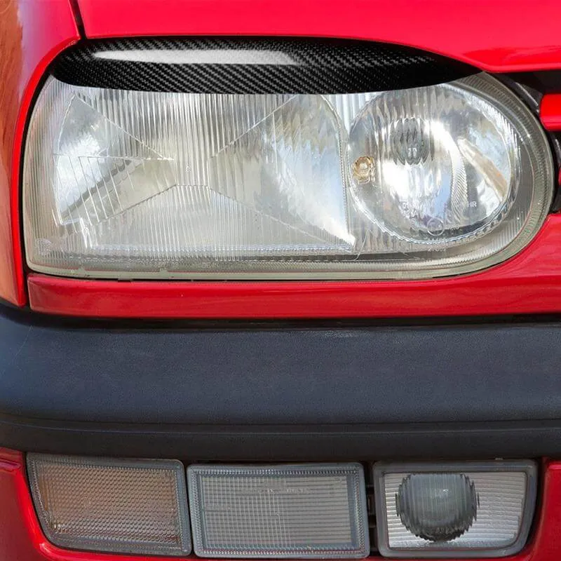 (Set of 2) Pinalloy Real Carbon Fiber Headlight Eyelids for Compatible MK3 Models (1992-1999)