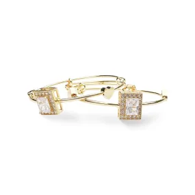 (Set of 2) Square Crystal Bracelet  Set - 03