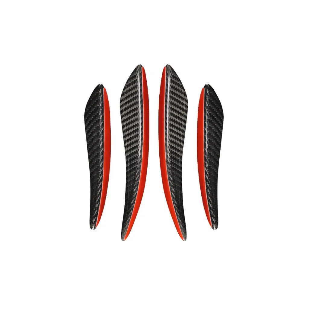 (Set of 4) Universal Carbon Fiber Trim Bumper Fin Wind Knife Kit (V.2)