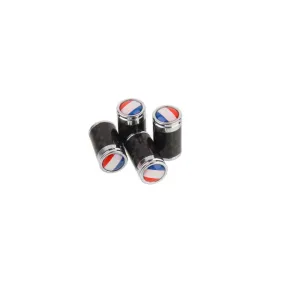 (Set of 4pcs) Carbon Fiber CAR Airtight Wheel Tire Air Valve Caps Stem Cover With France Flag