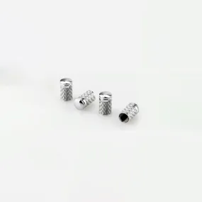 (Set of 4pcs) Silver Carbon Fiber CAR Airtight Wheel Tire Air Valve Caps Stem Cover