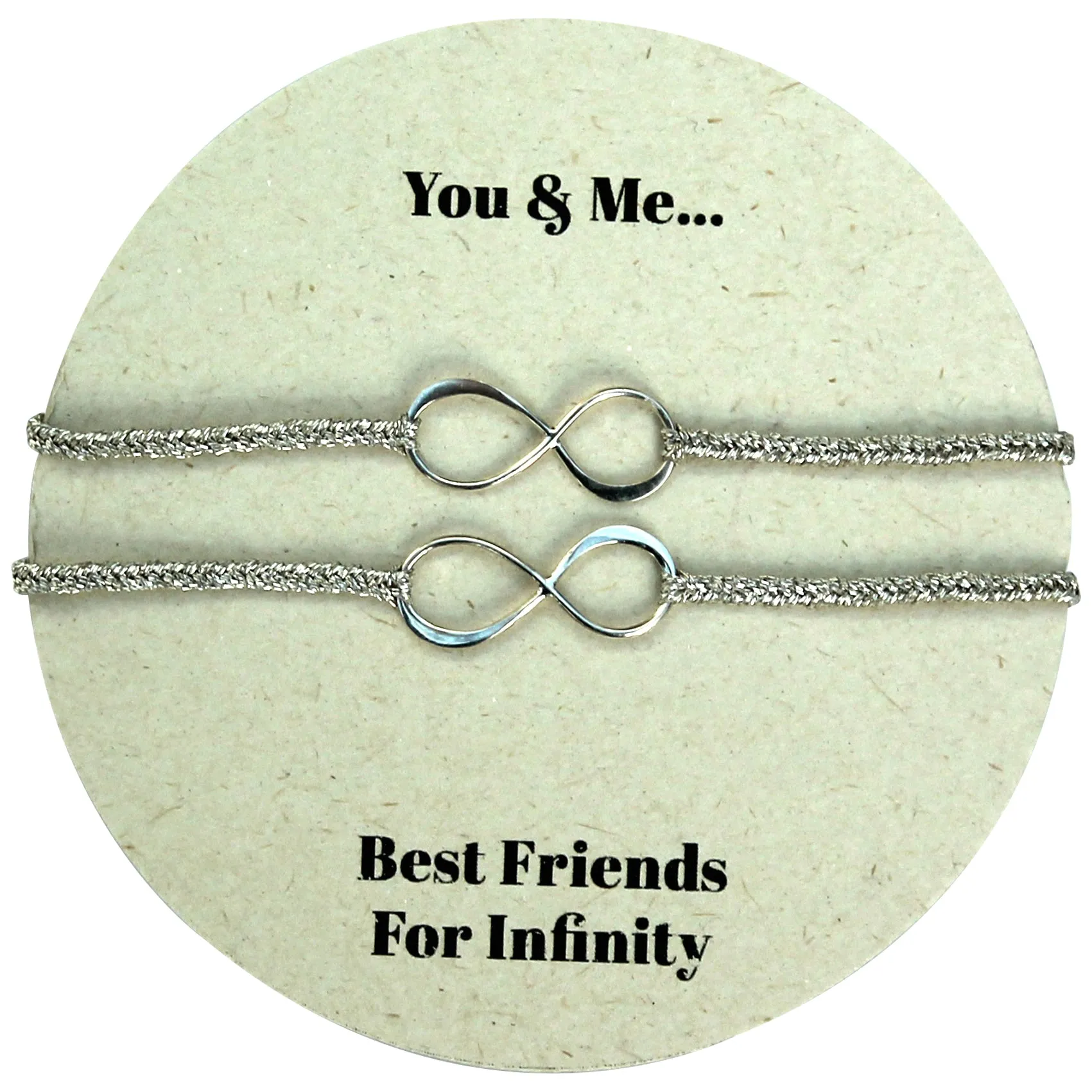 SET OF TWO INFINITY CHARM BRACELETS IN SILVER