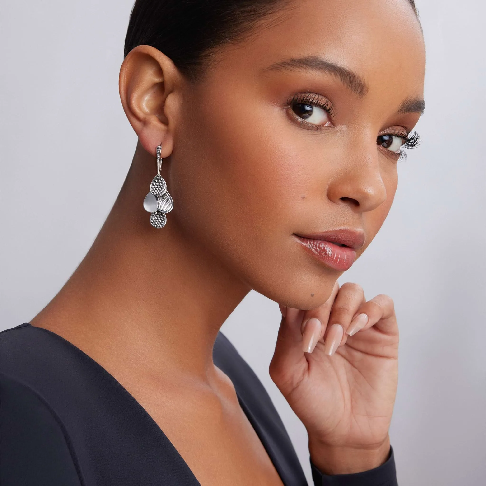 Signature Caviar Drop Earrings