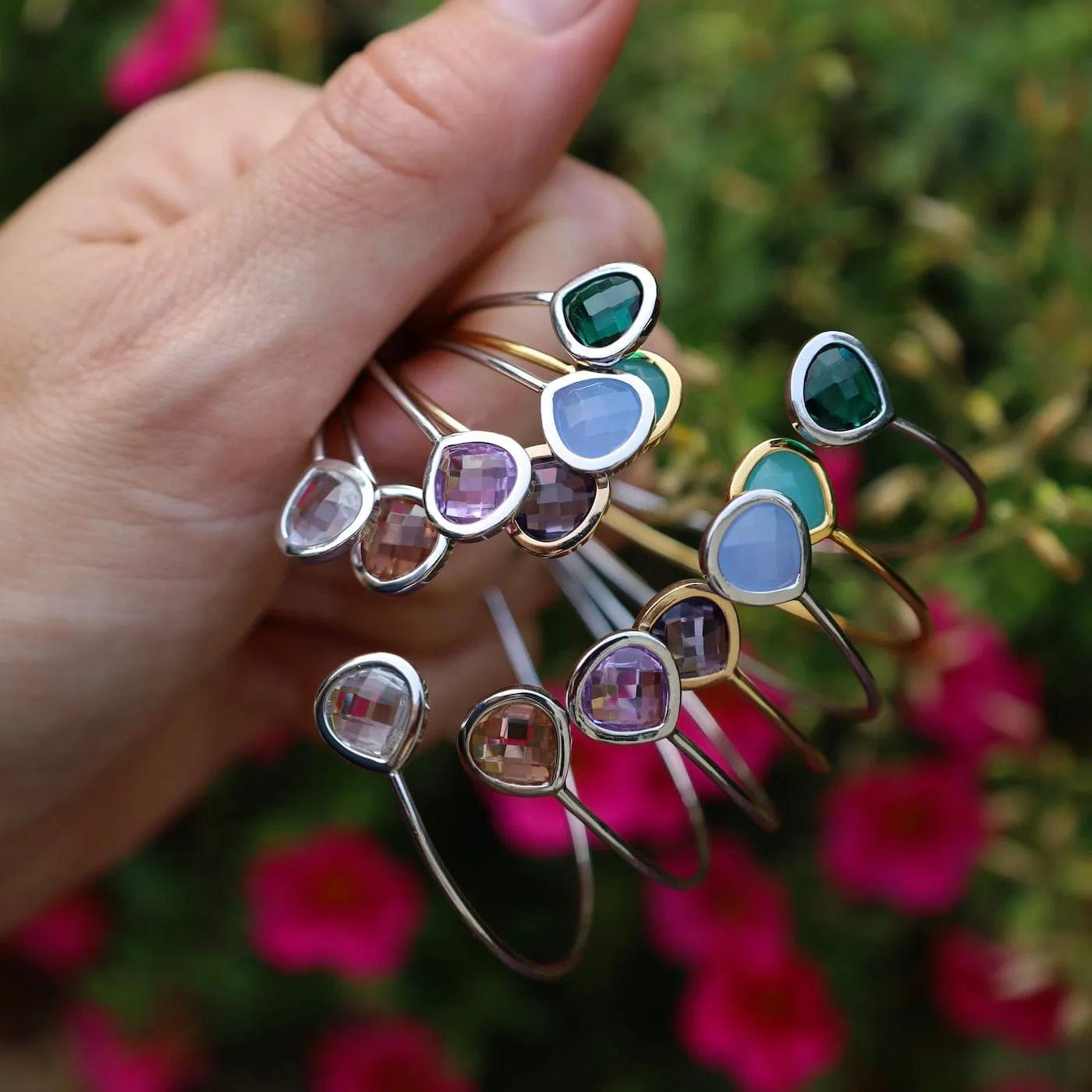 Silver Double Clear Crystal Bracelet