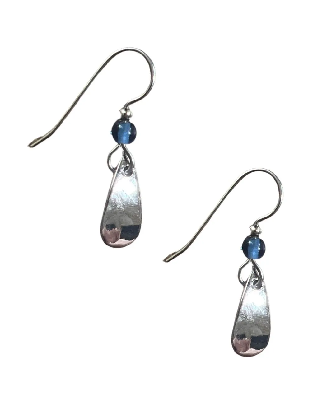 Silver Forest Silver / Blue Small Teardrop Earrings