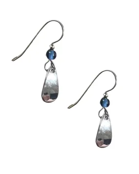 Silver Forest Silver / Blue Small Teardrop Earrings