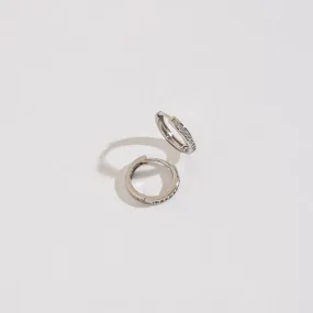 Silver Small Pave Style Hoop Earrings