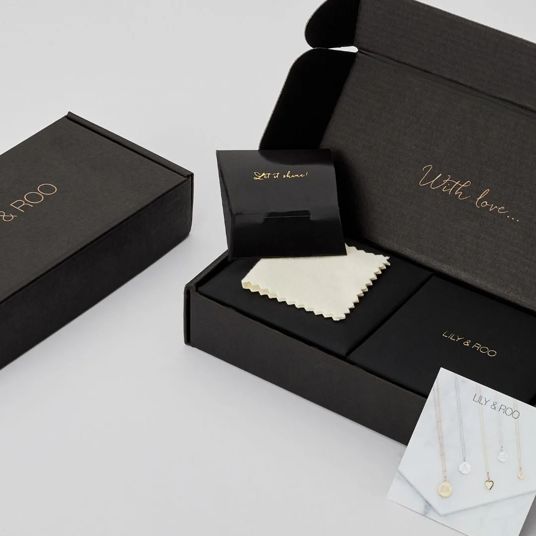 Solid White Gold Pearl Initial Letter Necklace