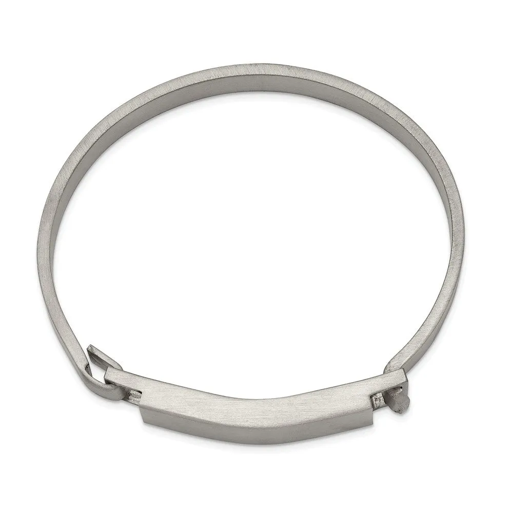 Stainless Steel Brushed ID Cuff 7.80mm Bangle