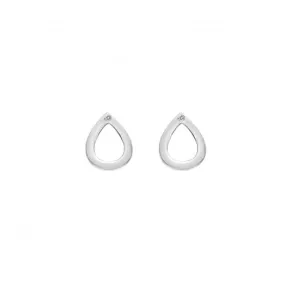Sterling Silver Diamond Amulets Teardrop Earrings DE615