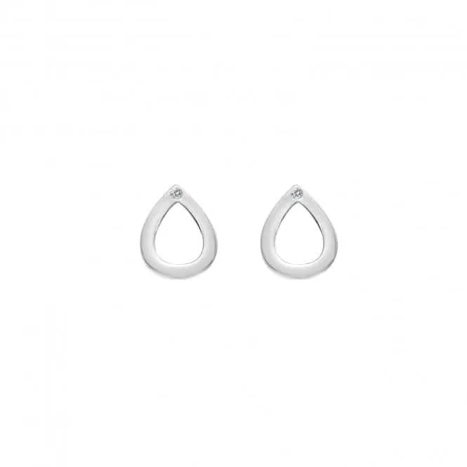 Sterling Silver Diamond Amulets Teardrop Earrings DE615