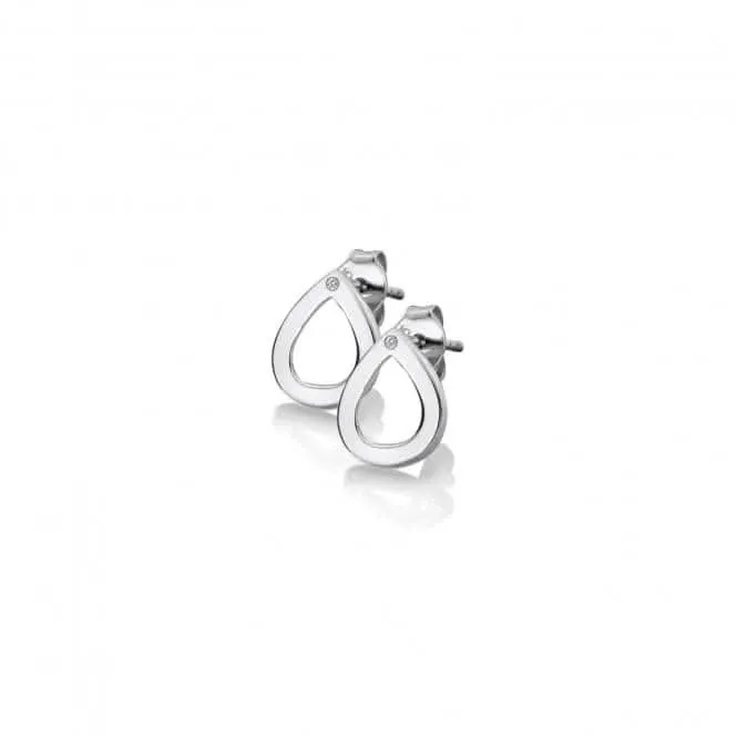 Sterling Silver Diamond Amulets Teardrop Earrings DE615