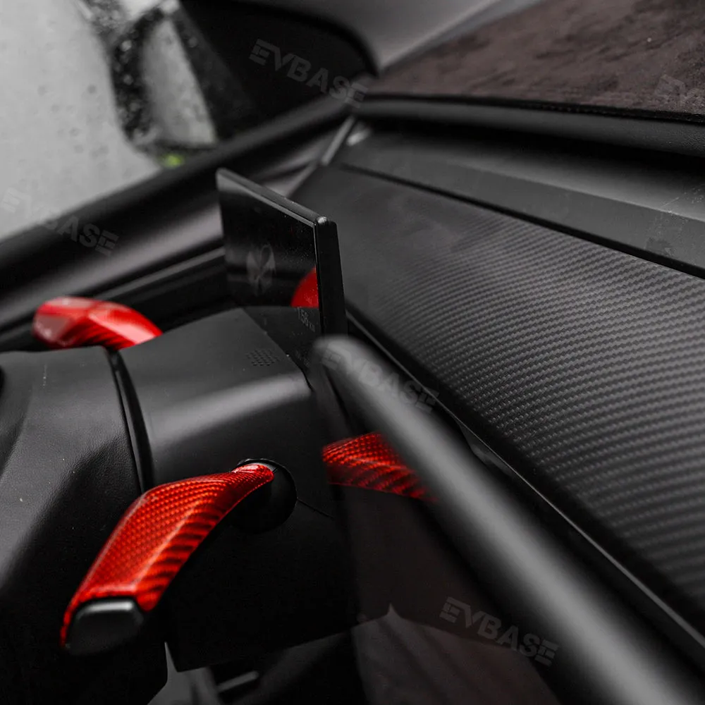 Tesla Model Y 3 Carbon Fiber Interior Accessories Dashboard Front Door Cover Trim