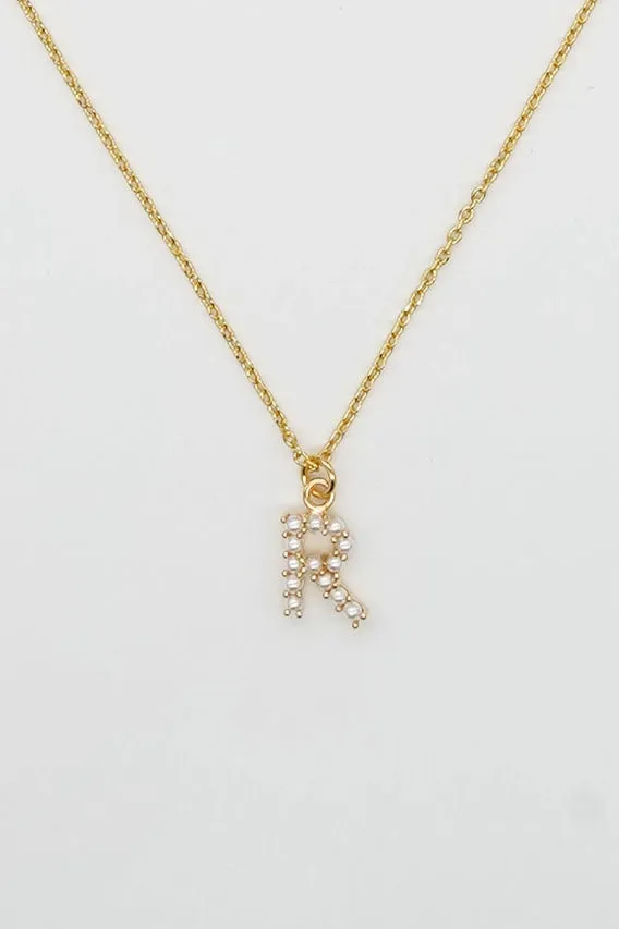 The Dainty Love Pearl Initial Necklace
