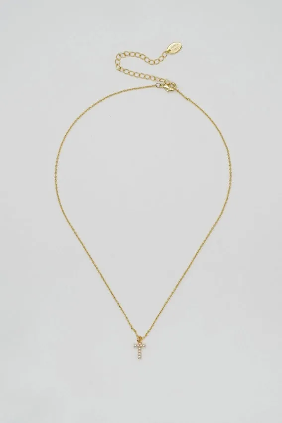 The Dainty Love Pearl Initial Necklace
