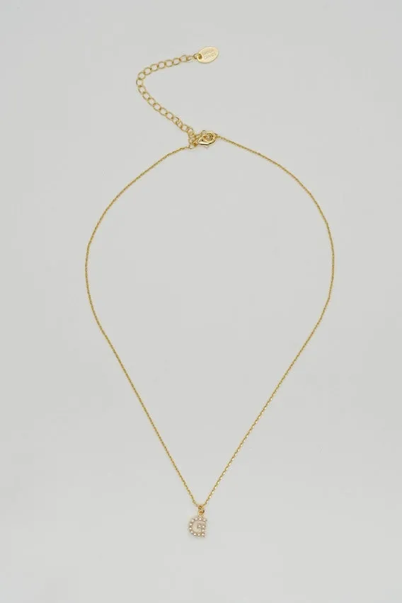 The Dainty Love Pearl Initial Necklace