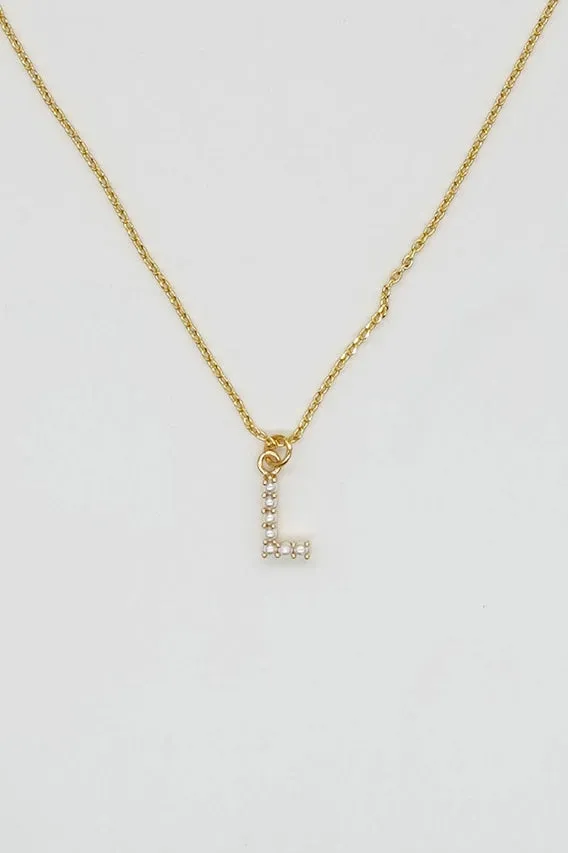 The Dainty Love Pearl Initial Necklace