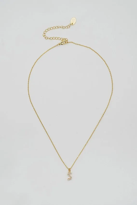 The Dainty Love Pearl Initial Necklace