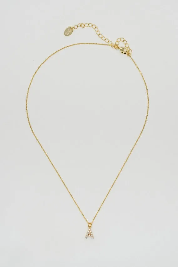 The Dainty Love Pearl Initial Necklace
