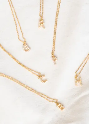 The Dainty Love Pearl Initial Necklace