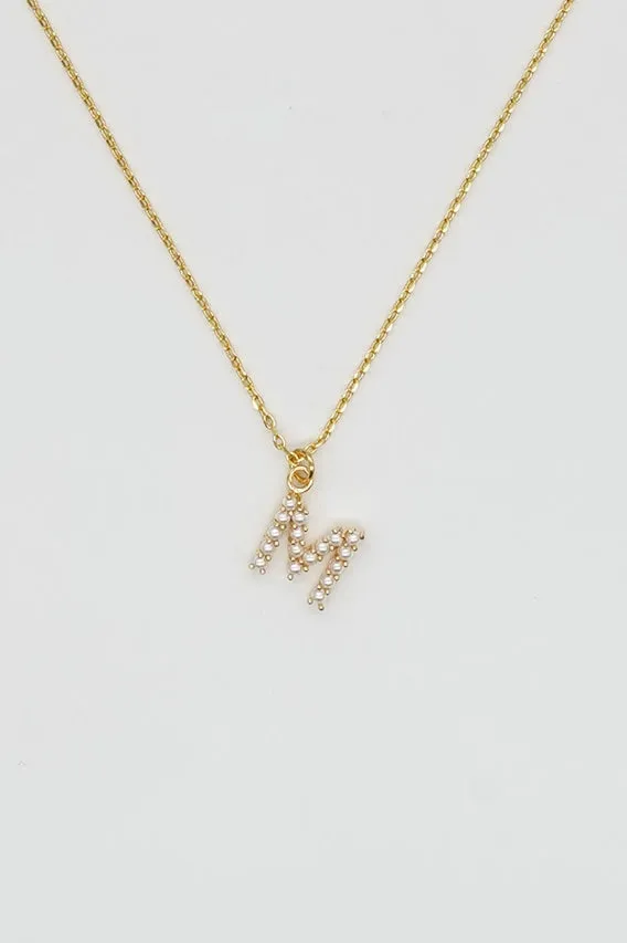 The Dainty Love Pearl Initial Necklace