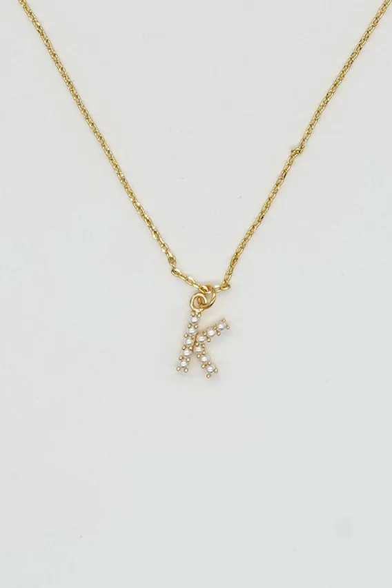 The Dainty Love Pearl Initial Necklace