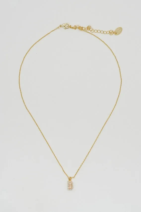 The Dainty Love Pearl Initial Necklace