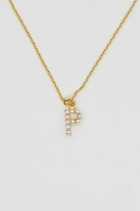 The Dainty Love Pearl Initial Necklace