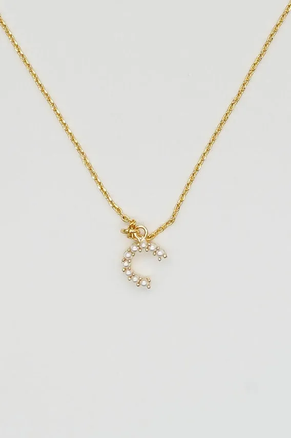 The Dainty Love Pearl Initial Necklace