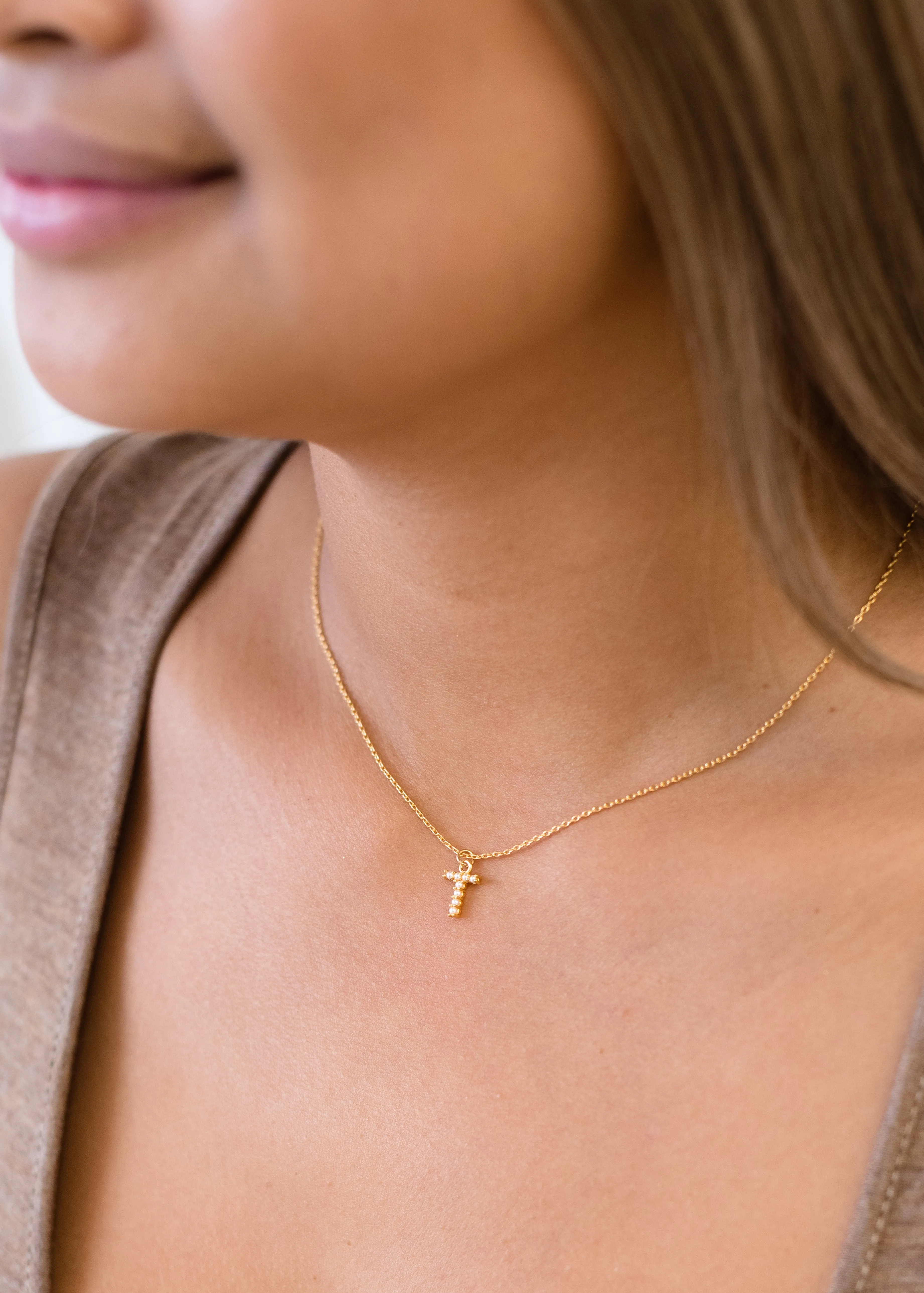 The Dainty Love Pearl Initial Necklace