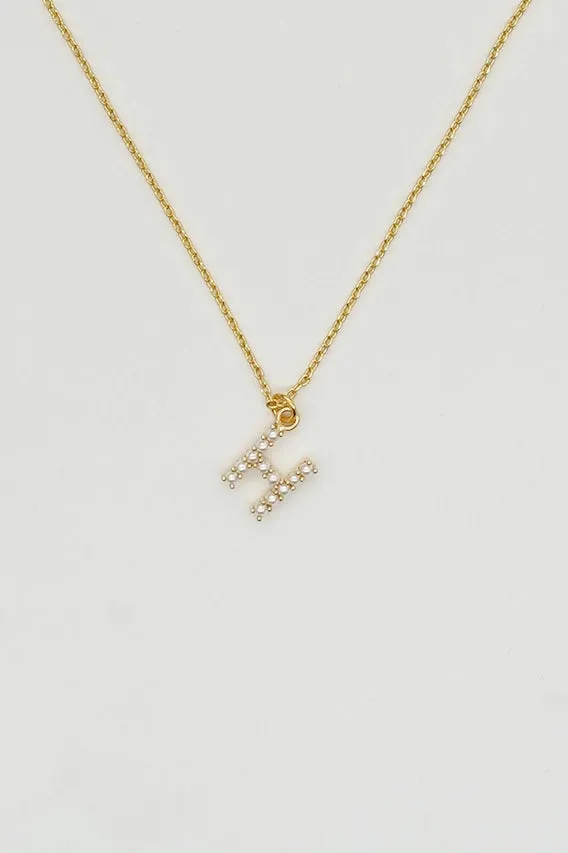 The Dainty Love Pearl Initial Necklace