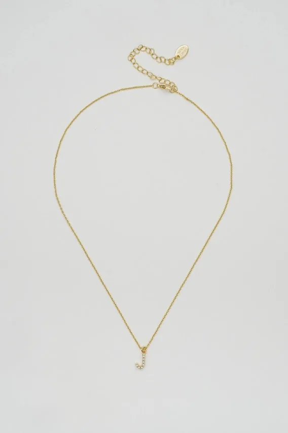 The Dainty Love Pearl Initial Necklace