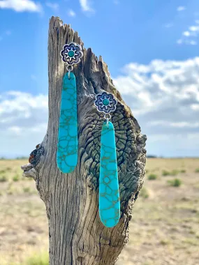 The Sagebrush Turquoise Drop  Earring