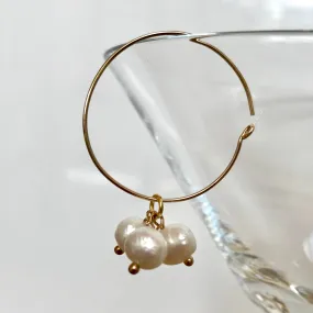 Triple Pearl Original Hoop Earring