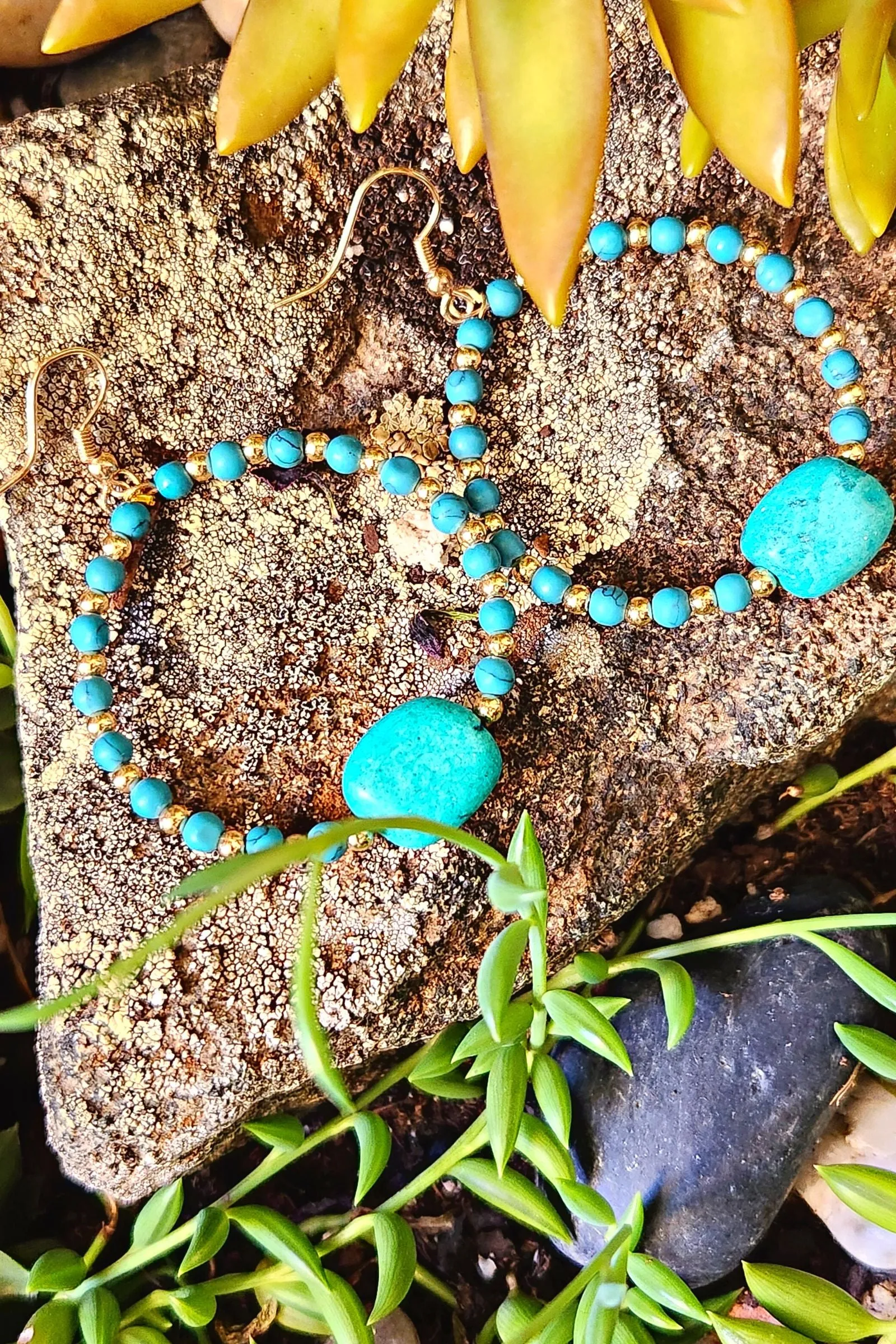 Turquoise Halo Earrings