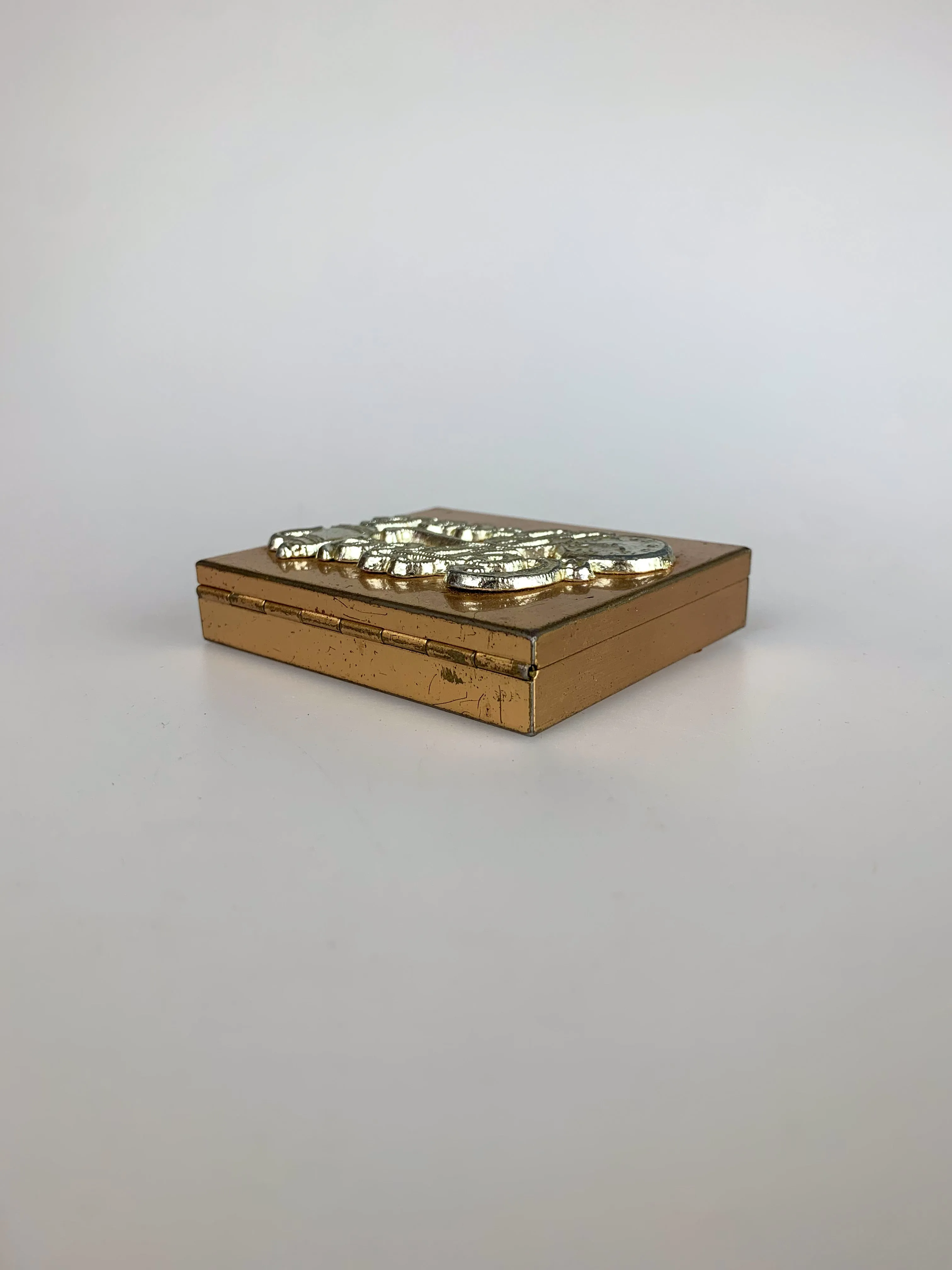 Vintage Copper Tone Coffee Break Pill Case