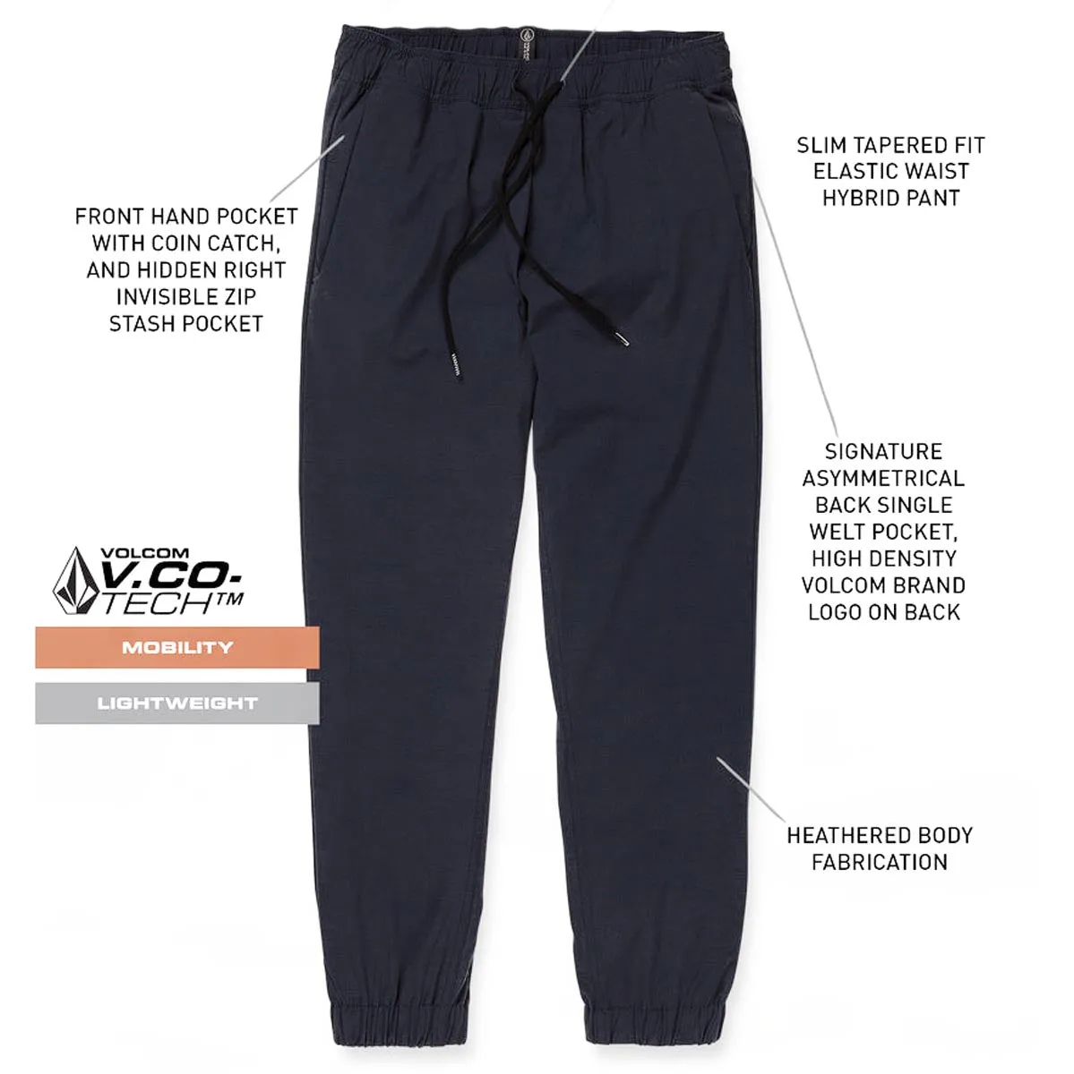 Volcom Frickin Cross Shred Jogger Pants - Navy