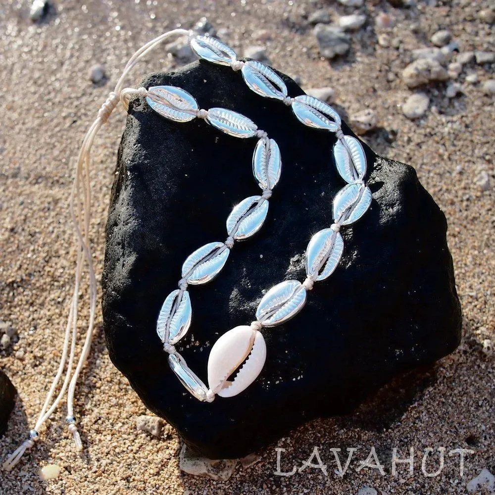 Waikiki Cowry Silver Hawaiian Necklace