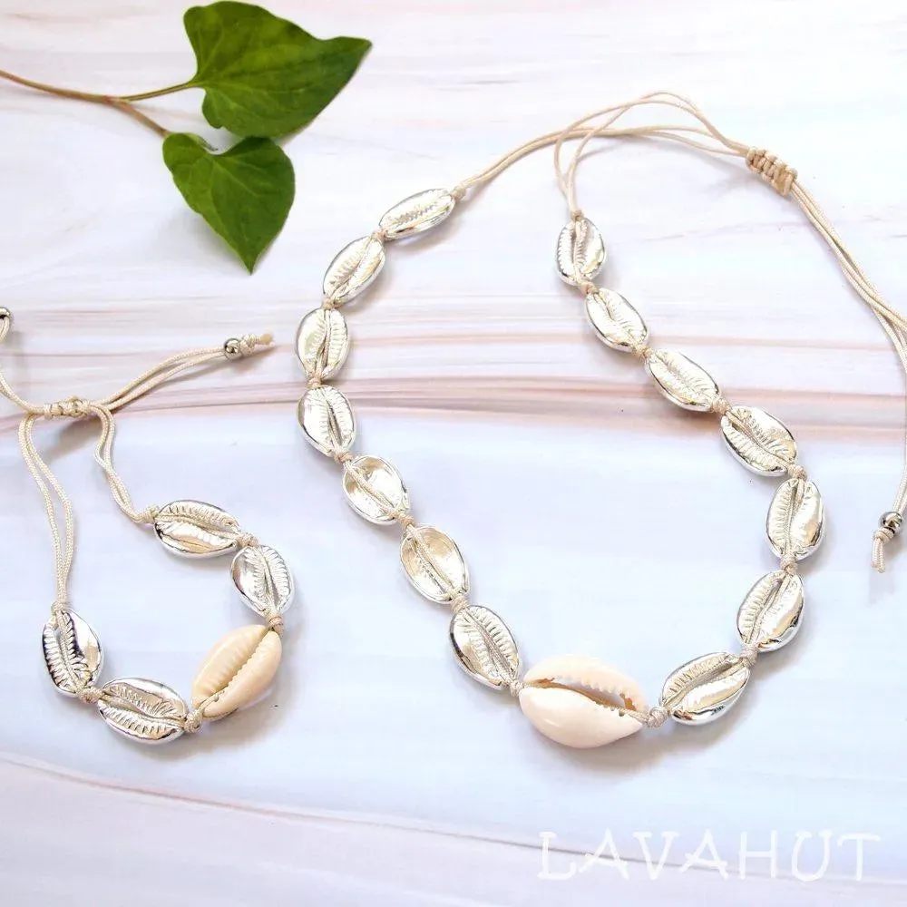 Waikiki Cowry Silver Hawaiian Necklace
