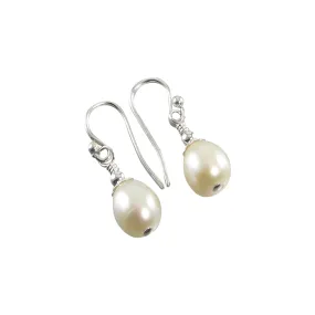 White Freshwater Teardrop Pearl Earrings