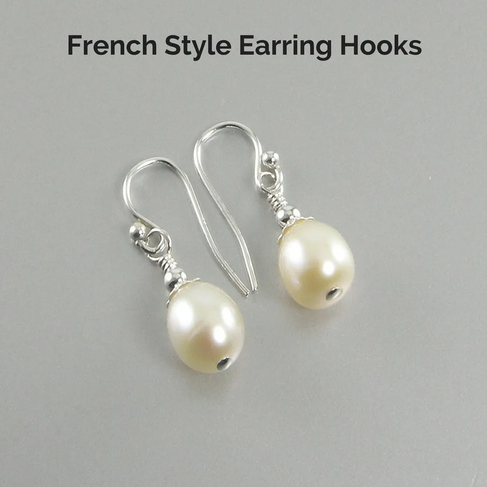 White Freshwater Teardrop Pearl Earrings