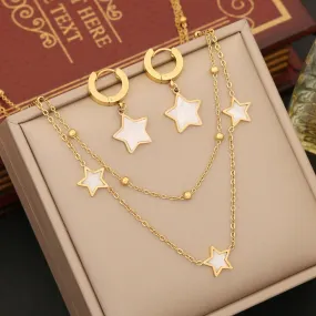 Wholesale Seashell Stars Stainless Steel Necklaces