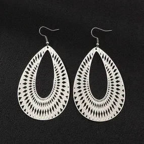 Womens Silver Teardrop Lightweight Earrings