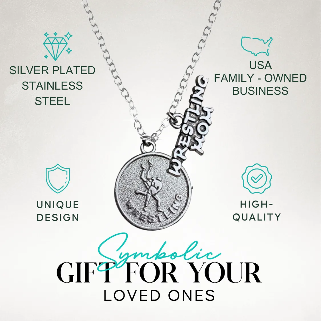Wrestling Mom Charm Necklace