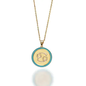 Zodiac Enamel Coin Necklace.